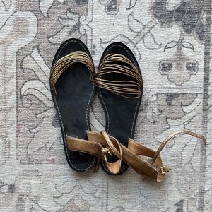 Elegant Gold Coach Gladiator Sandals